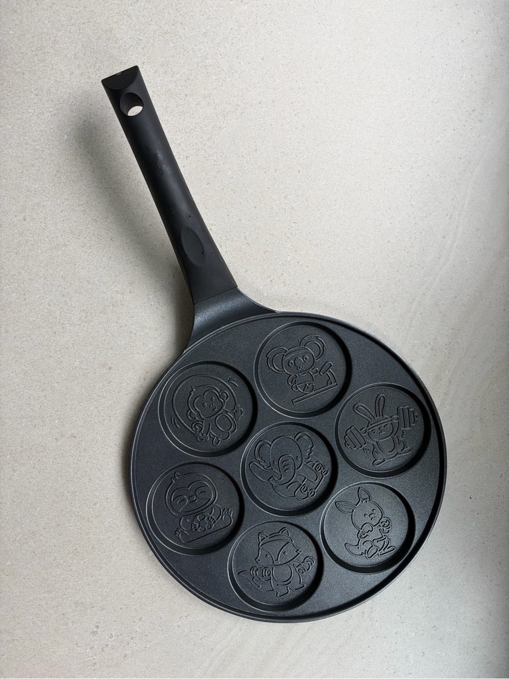 Crofton Black Animal Character nonstick Pancake Pan - 7-Cavity